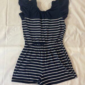 Tommy Hilfiger. Girls' jumpsuit size M (8/10). Striped in blue. Made in China.